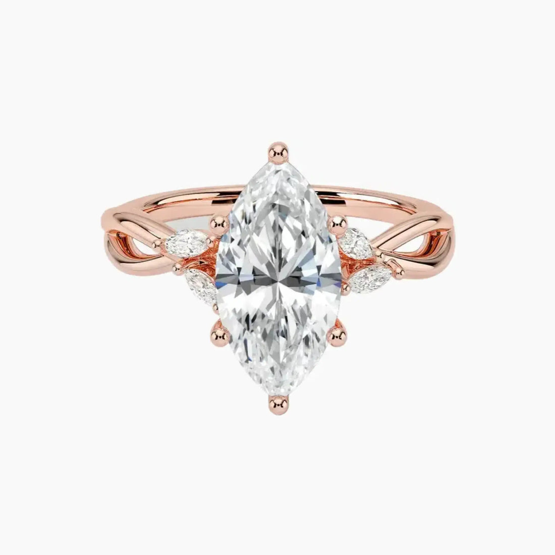 Amara Marquise Designer Diamond Ring Setting in 14K Yellow Gold