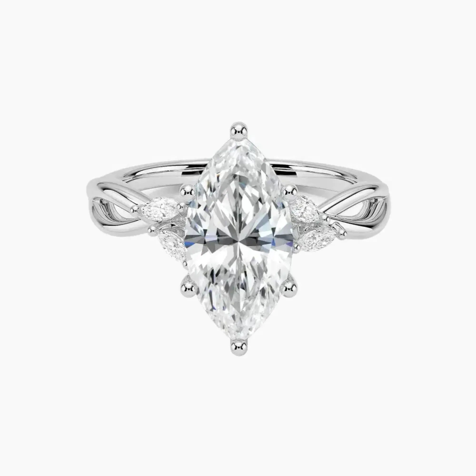 Amara Marquise Designer 2 Carat Lab Grown Diamond Engagement Ring in 18K Rose Gold