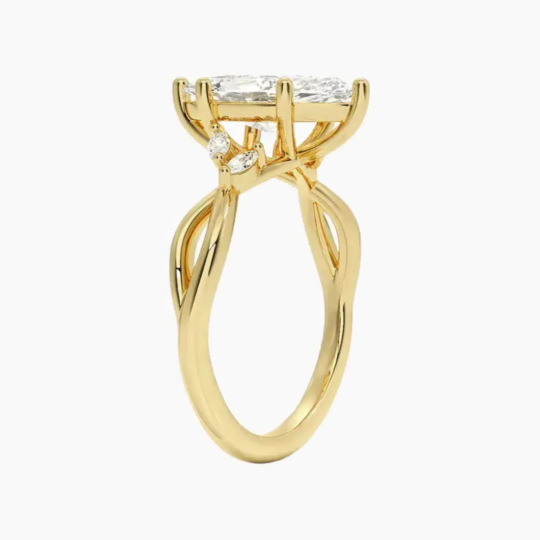 Amara Marquise Designer 2.5 Carat Lab Grown Diamond Engagement Ring in 18K White Gold