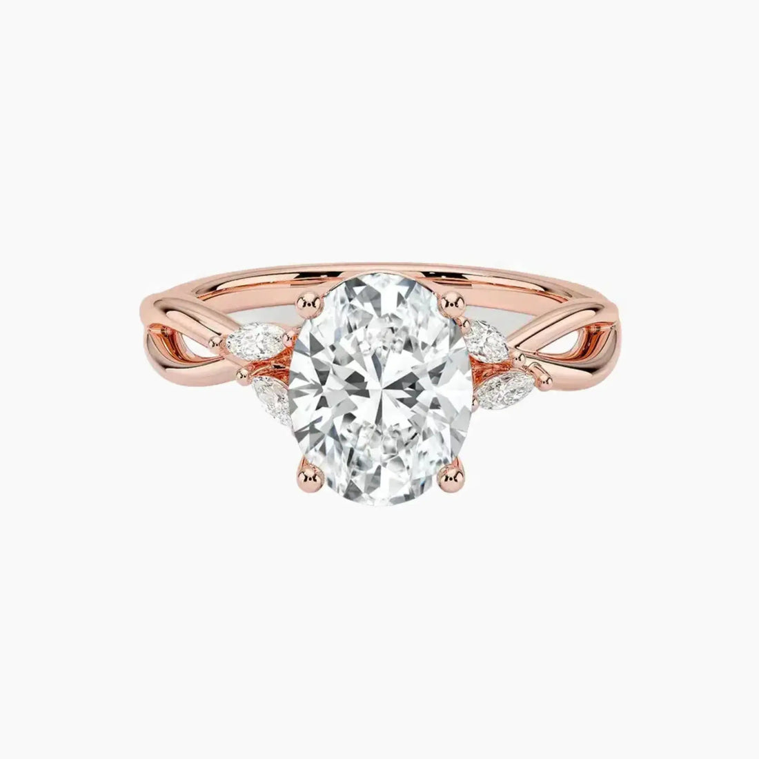 Amara Oval Designer 1.5 Carat Lab Grown Diamond Engagement Ring in 14K Yellow Gold