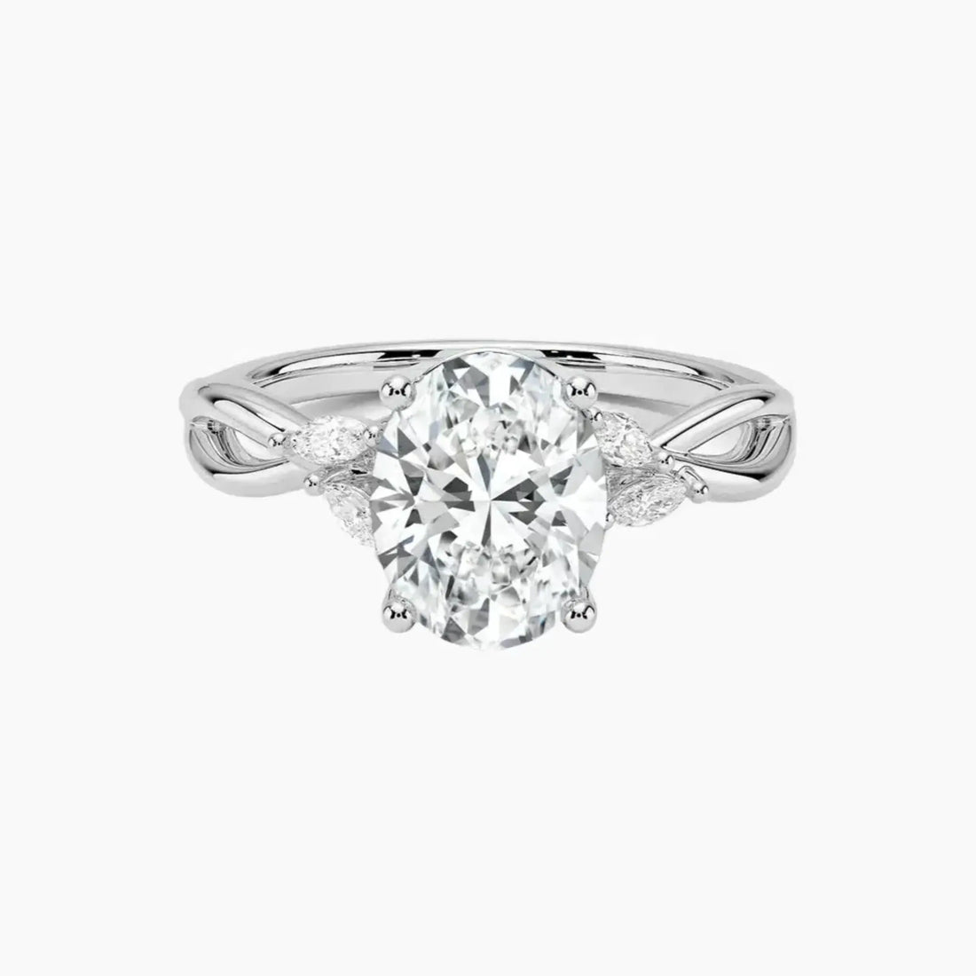 Amara Oval Designer Diamond Ring Setting in 18K Yellow Gold