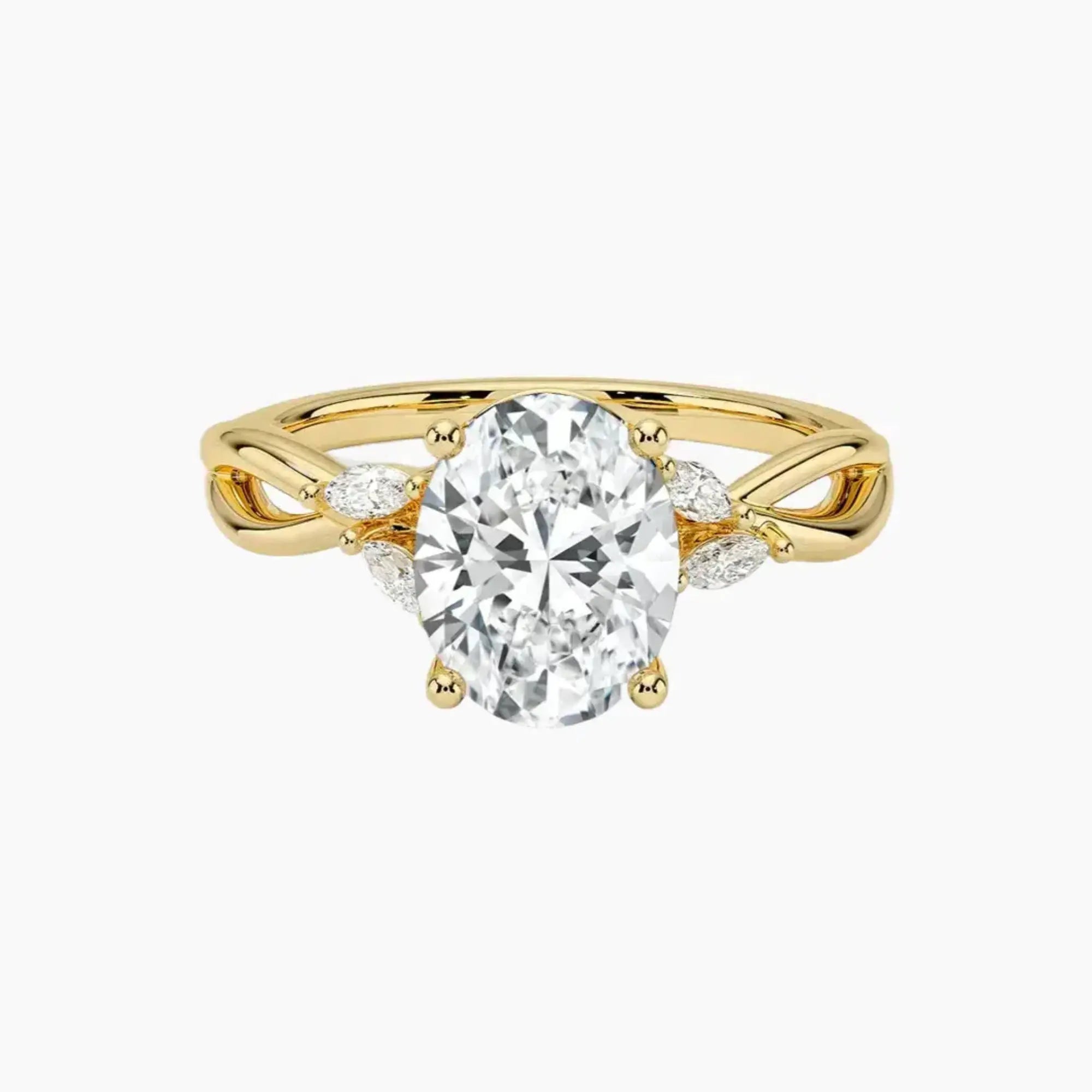 Amara Oval Designer 1 Carat Lab Grown Diamond Engagement Ring in 14K Rose Gold