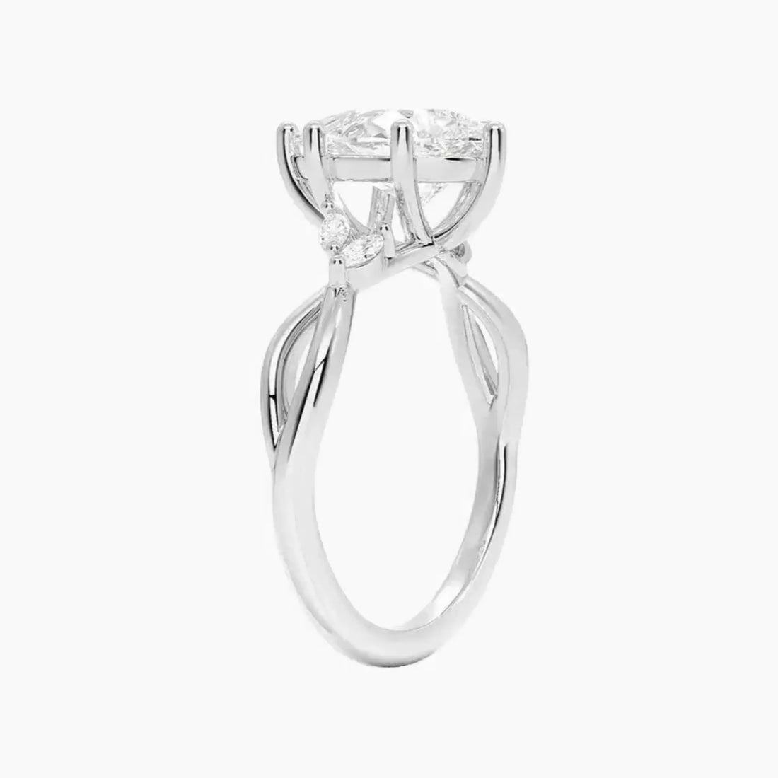 Amara Pear Designer Diamond Ring Setting in 14K Rose Gold