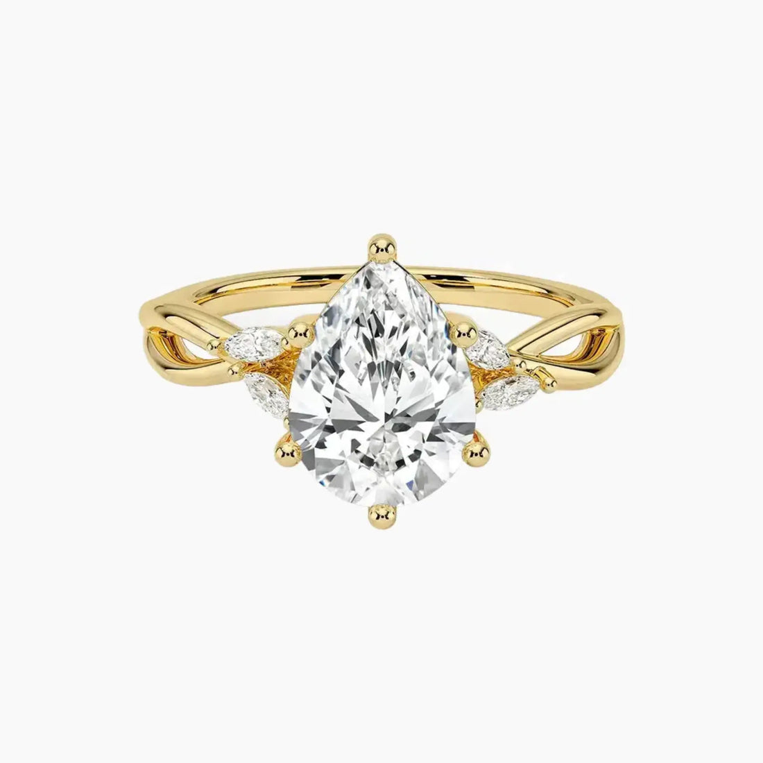 Amara Pear Designer Diamond Ring Setting in 18K Rose Gold