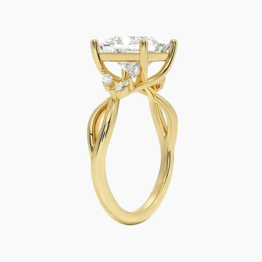 Amara Princess Designer 2.5 Carat Lab Grown Diamond Engagement Ring in 14K White Gold