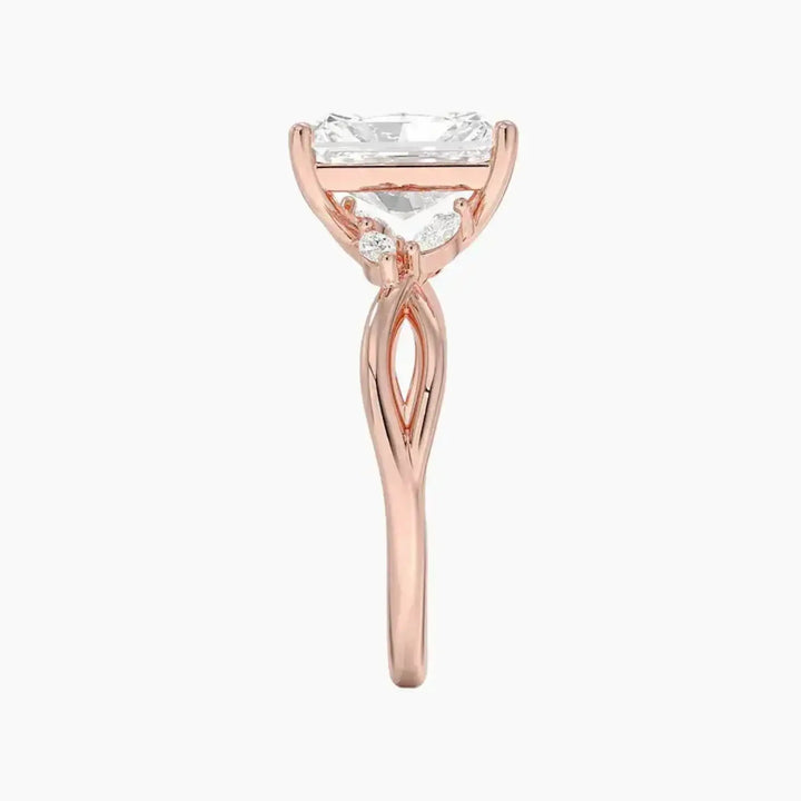 Amara Radiant Designer 1 Carat Lab Grown Diamond Engagement Ring in 14K Yellow Gold