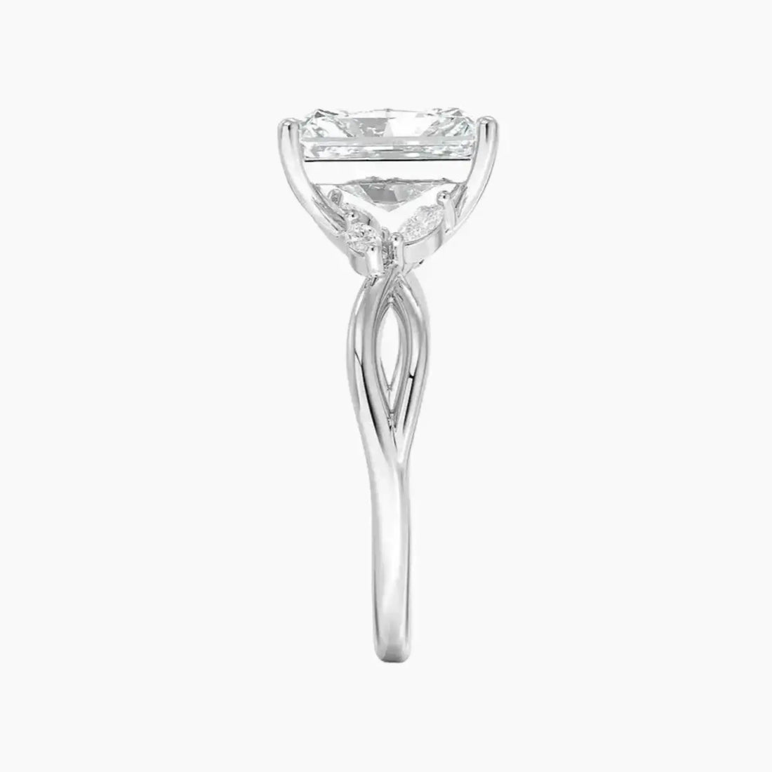 Amara Radiant Designer 1 Carat Lab Grown Diamond Engagement Ring in 18K Rose Gold