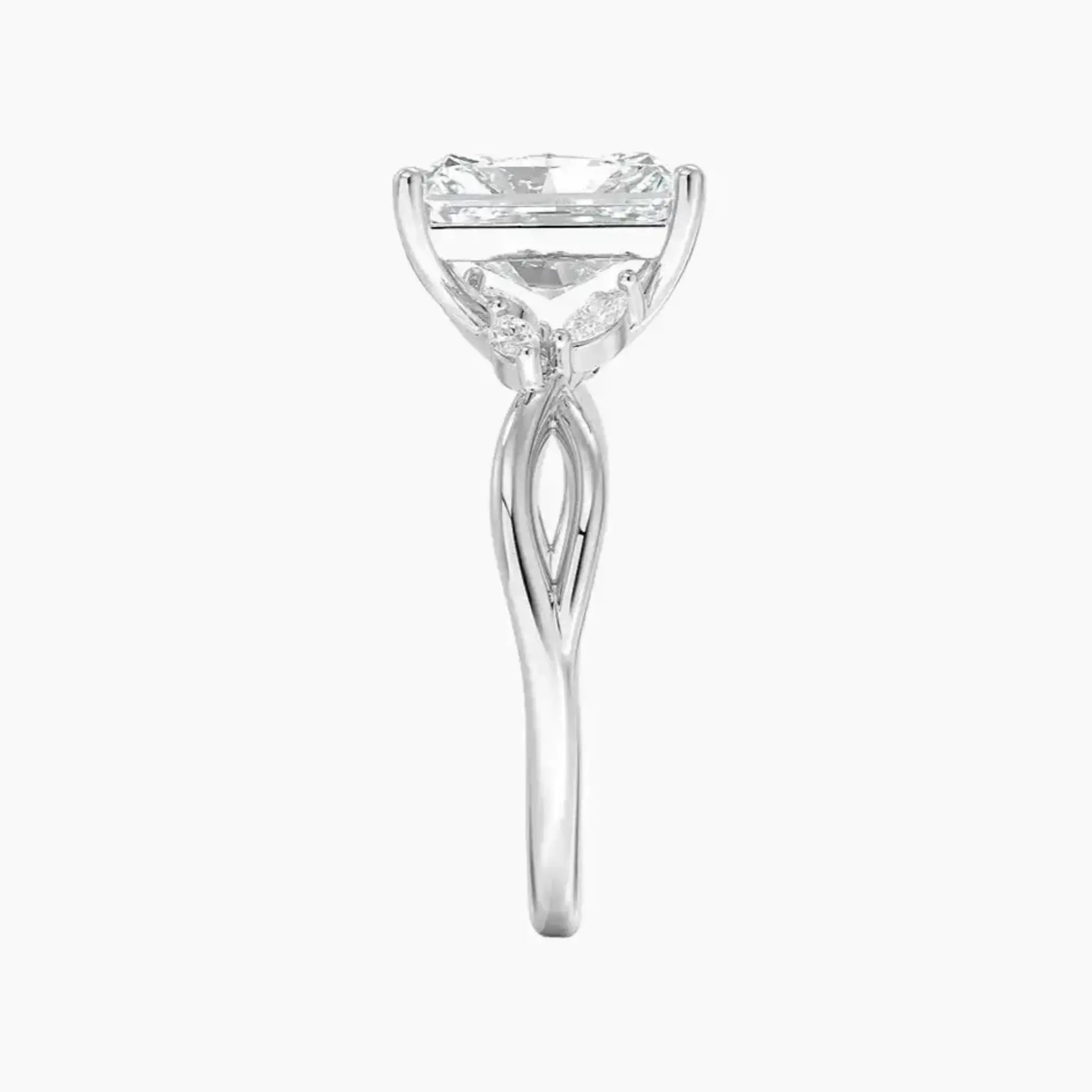 Amara Radiant Designer 1.5 Carat Lab Grown Diamond Engagement Ring in 14K Yellow Gold