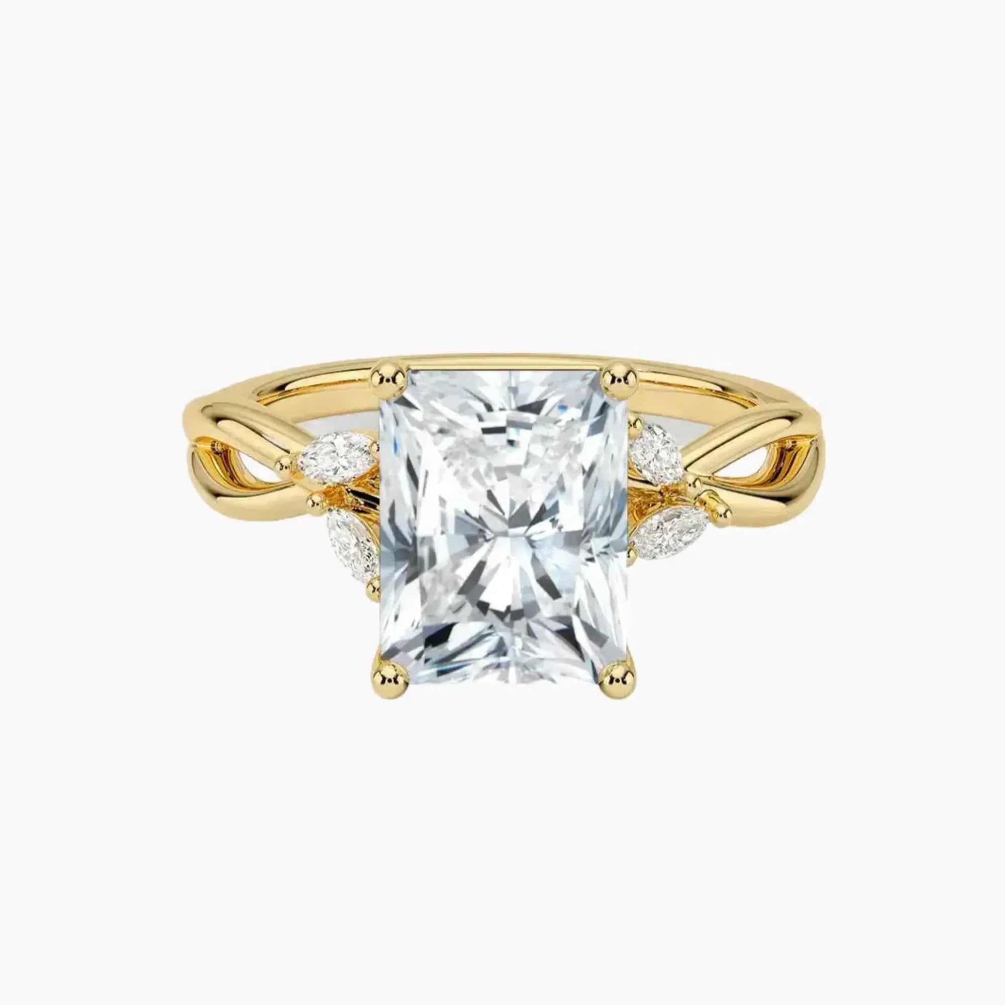 Amara Radiant Designer 2.5 Carat Lab Grown Diamond Engagement Ring in 14K White Gold