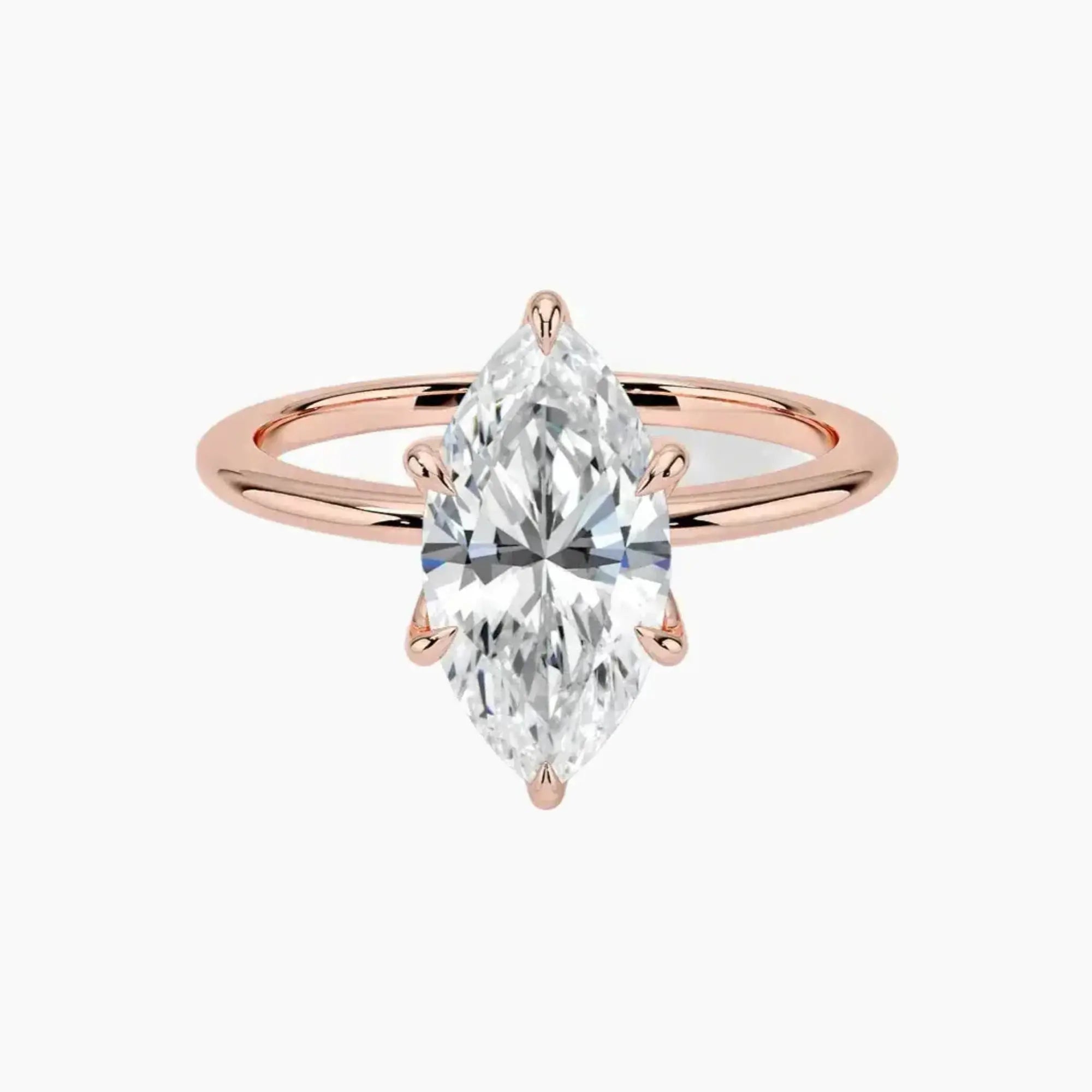 Faye Marquise Solitaire 2.5 Carat Lab Grown Diamond Engagement Ring in 14K White Gold