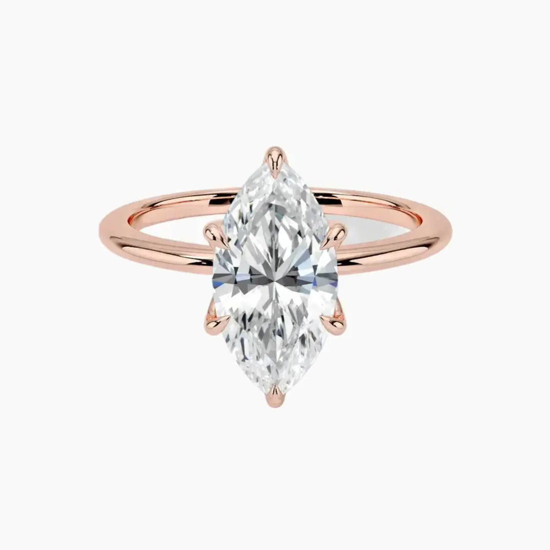 Faye Marquise Solitaire 1 Carat Lab Grown Diamond Engagement Ring in 14K Rose Gold