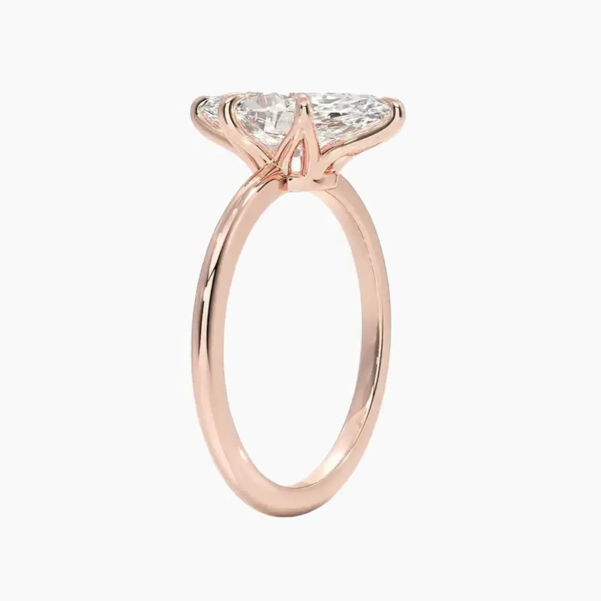 Faye Marquise Solitaire 1 Carat Lab Grown Diamond Engagement Ring in 14K Rose Gold