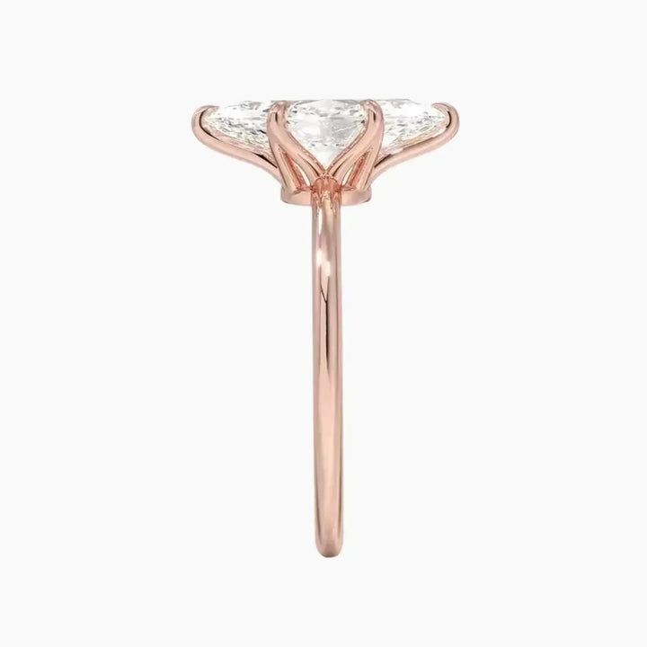 Faye Marquise Solitaire 2.5 Carat Lab Grown Diamond Engagement Ring in 18K White Gold