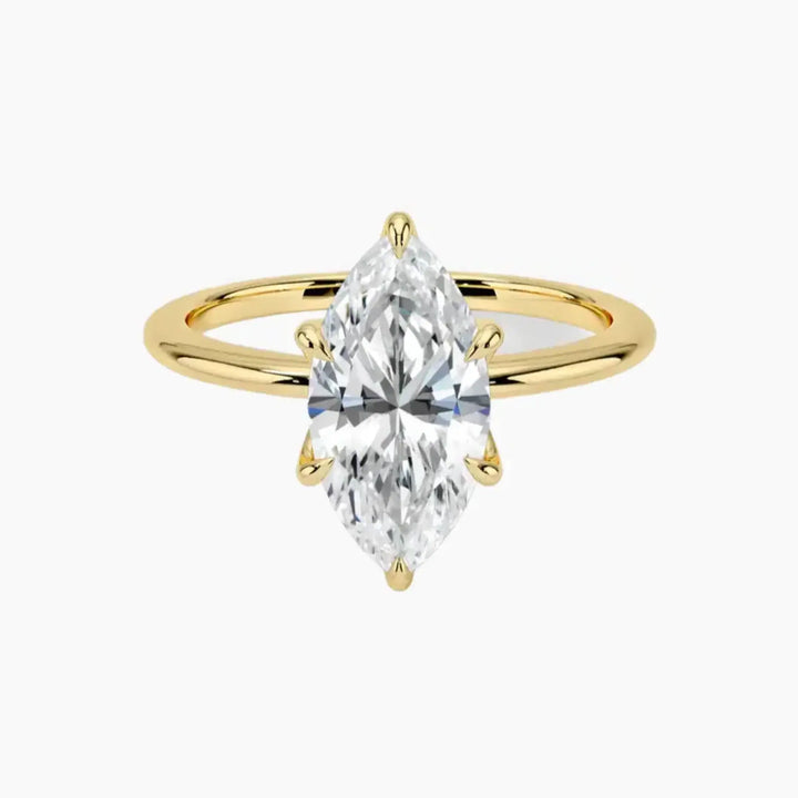 Faye Marquise Solitaire 1 Carat Lab Grown Diamond Engagement Ring in 18K Yellow Gold