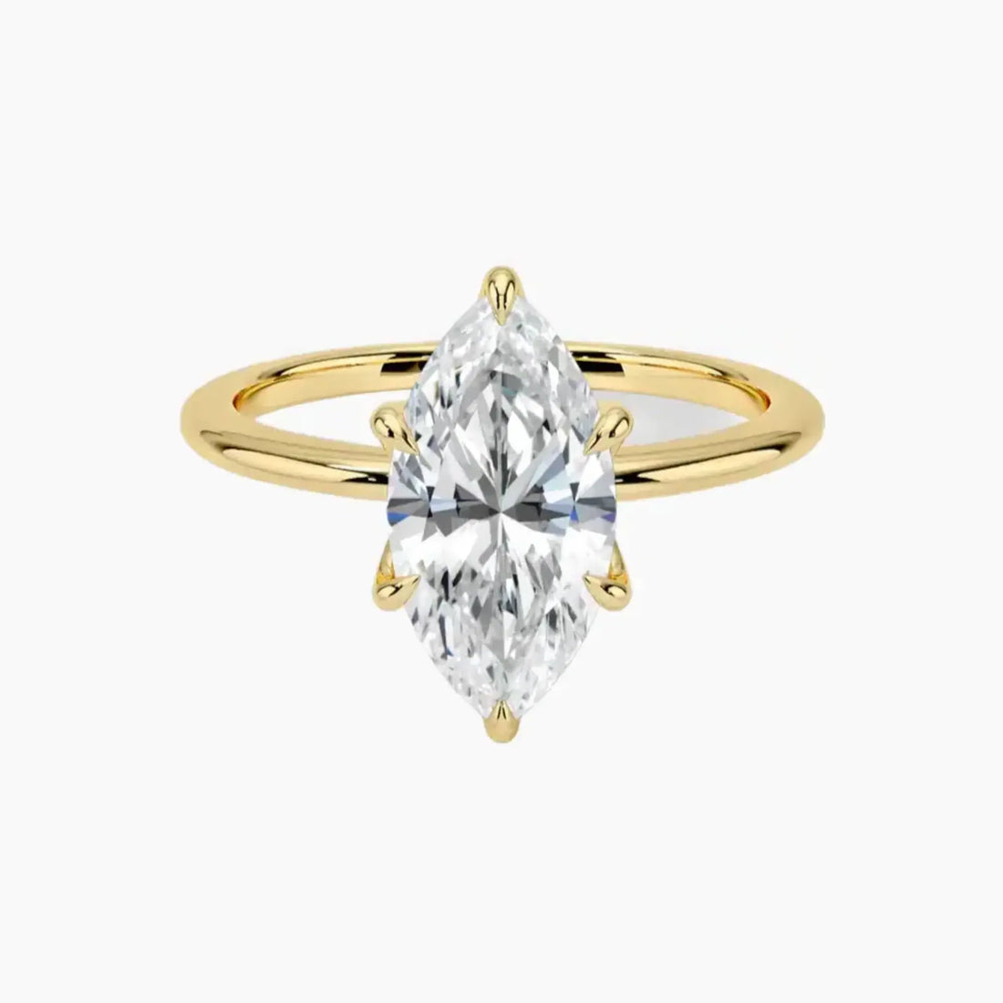 Faye Marquise Solitaire 3 Carat Lab Grown Diamond Engagement Ring in 14K Rose Gold