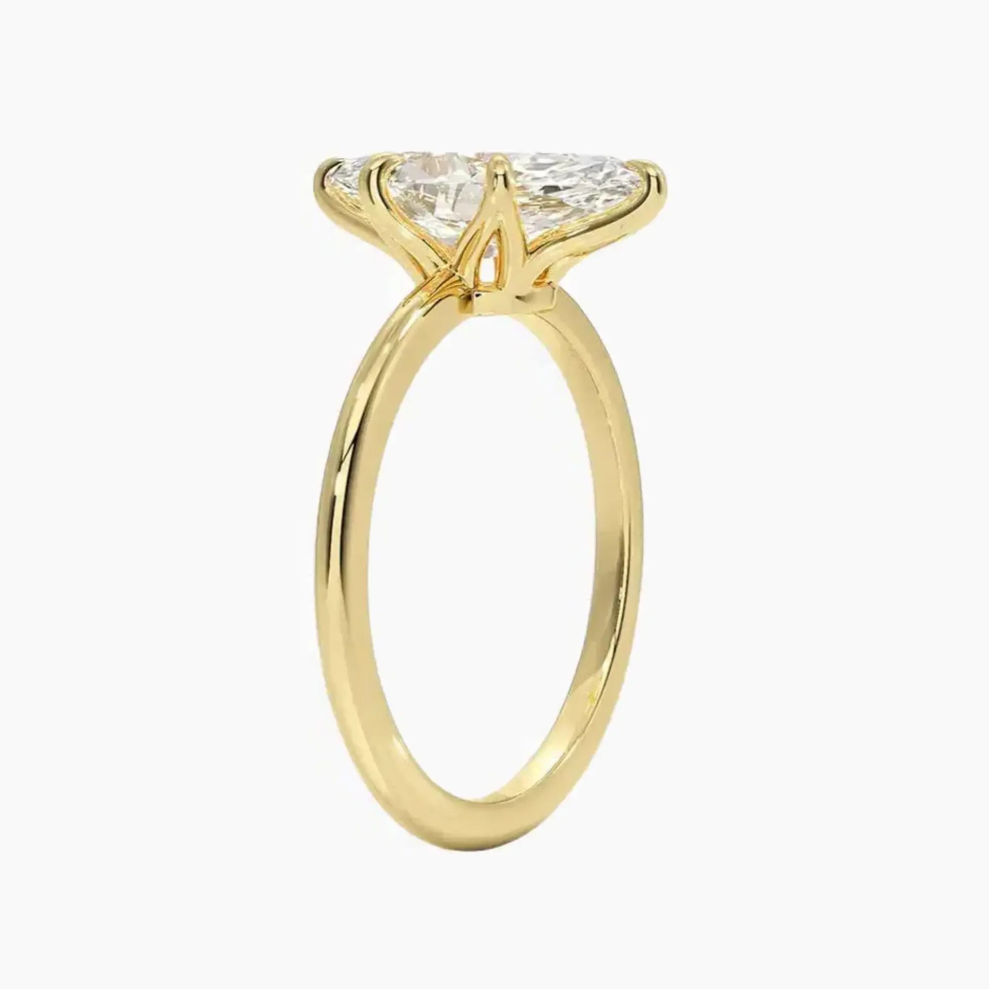 Faye Marquise Solitaire 2.5 Carat Lab Grown Diamond Engagement Ring in 18K Yellow Gold