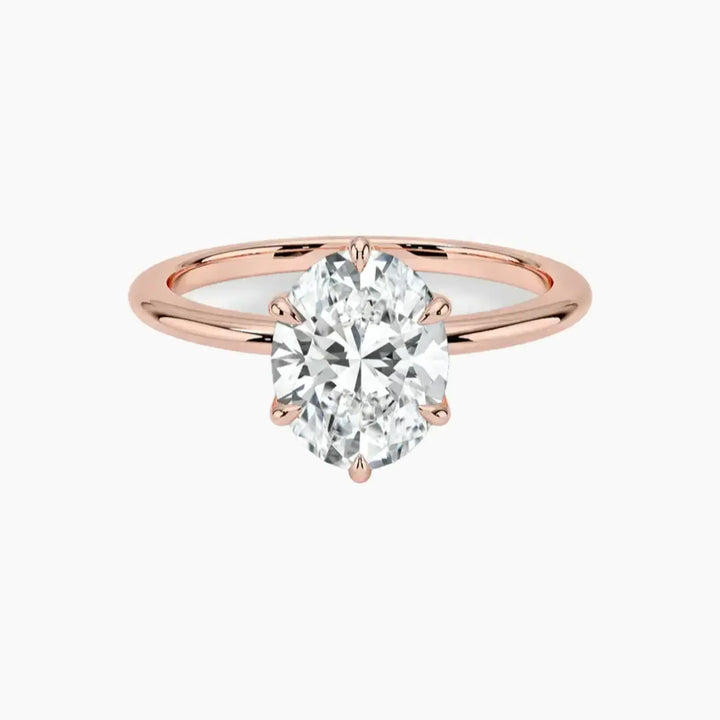 Faye Oval Solitaire 1.5 Carat Lab Grown Diamond Engagement Ring in 18K Rose Gold
