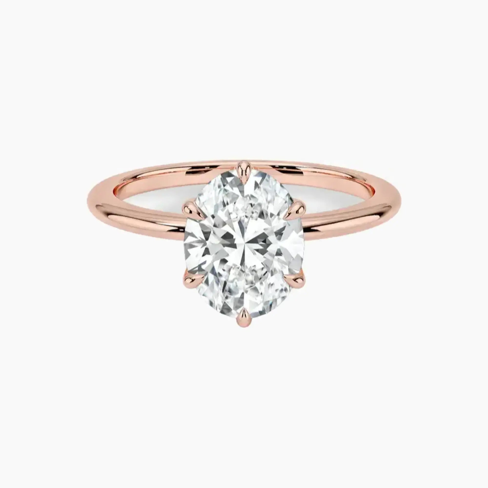 Faye Oval Solitaire 3 Carat Lab Grown Diamond Engagement Ring in 18K White Gold