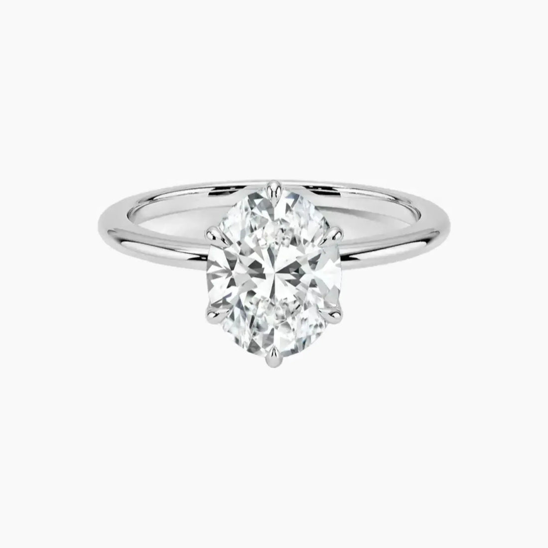 Faye Oval Solitaire 1.5 Carat Lab Grown Diamond Engagement Ring in 14K White Gold