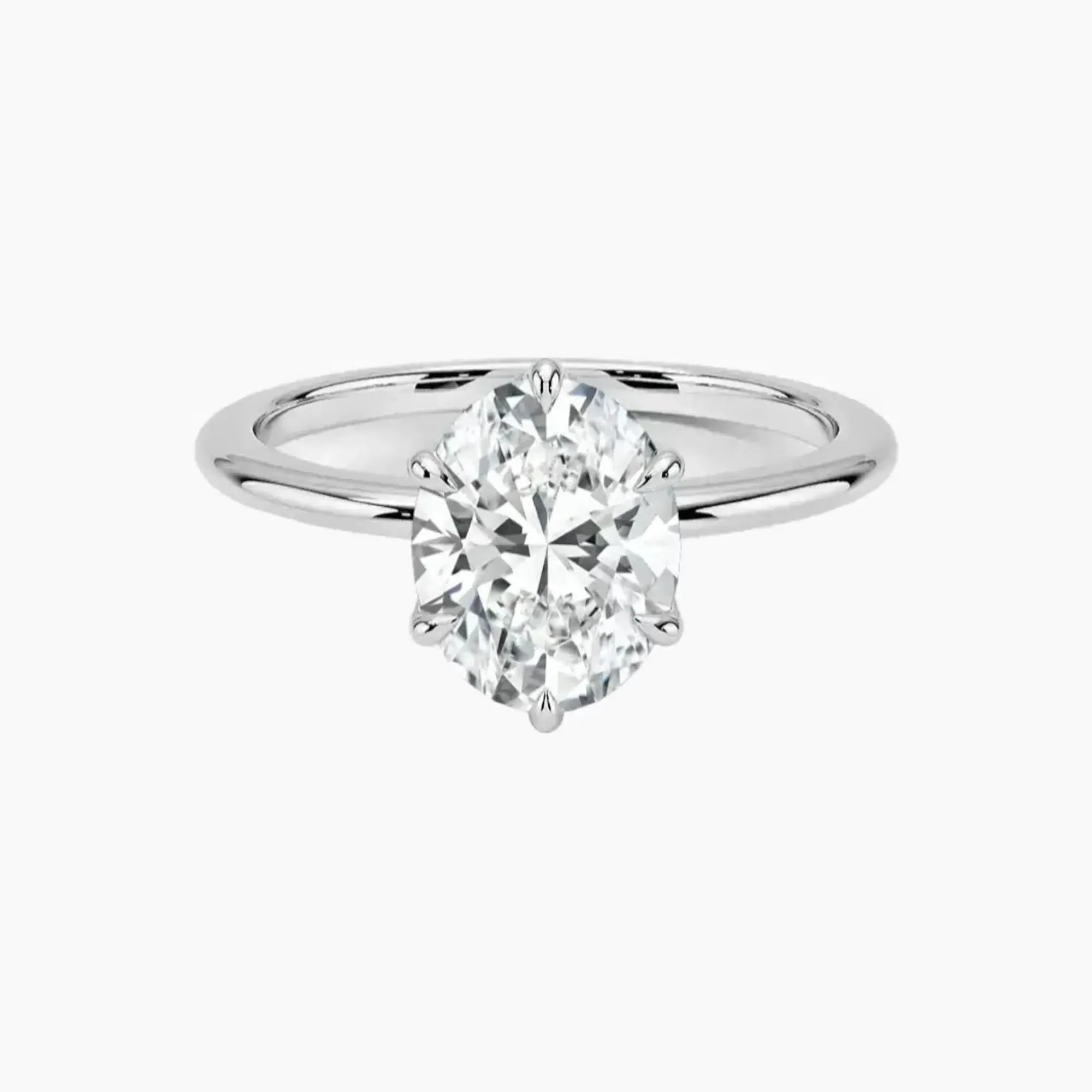 Faye Oval Solitaire 1 Carat Lab Grown Diamond Engagement Ring in 14K Yellow Gold