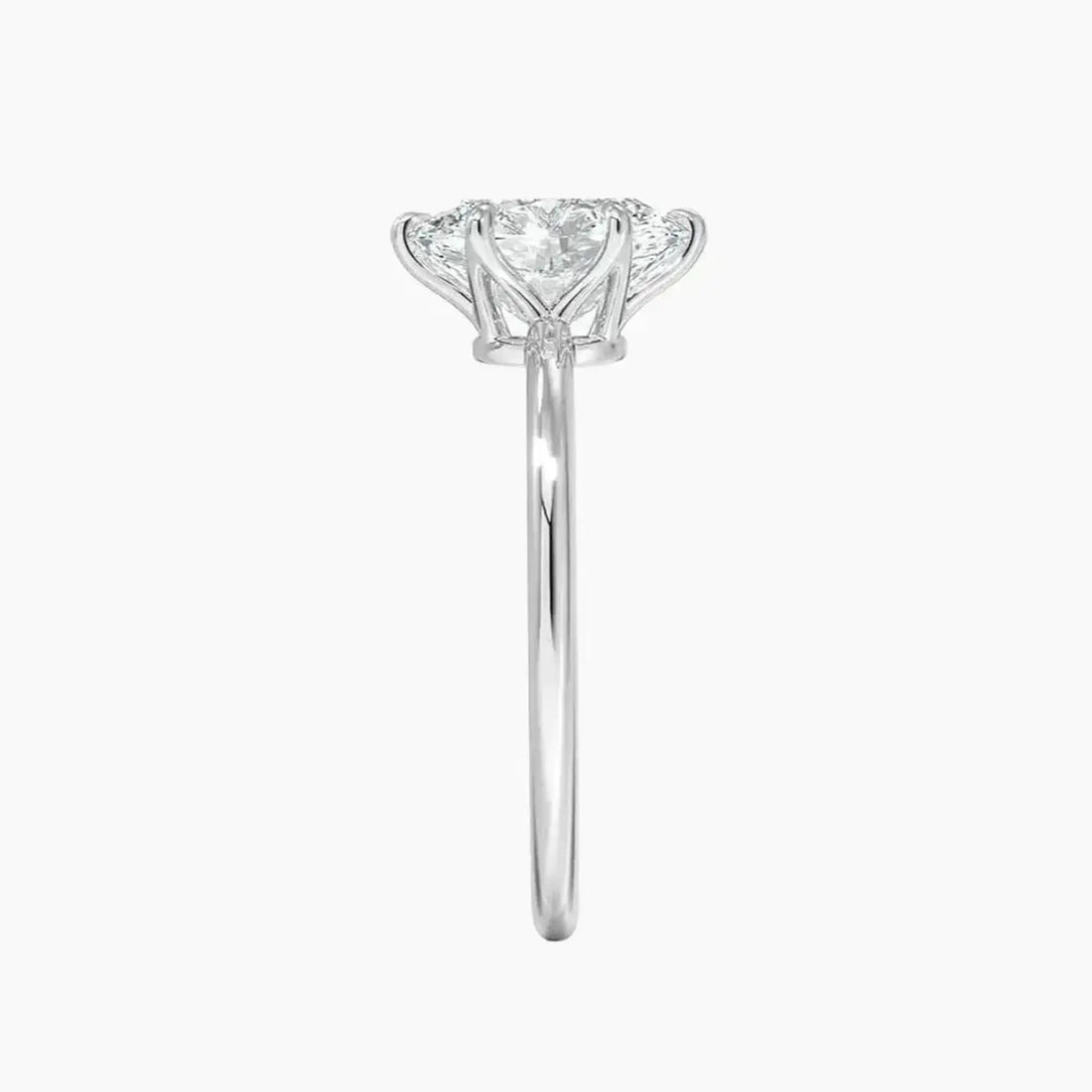 Faye Oval Solitaire 3 Carat Lab Grown Diamond Engagement Ring in 18K White Gold