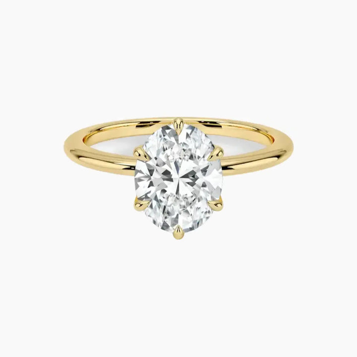Faye Oval Solitaire 1.5 Carat Lab Grown Diamond Engagement Ring in 18K Yellow Gold