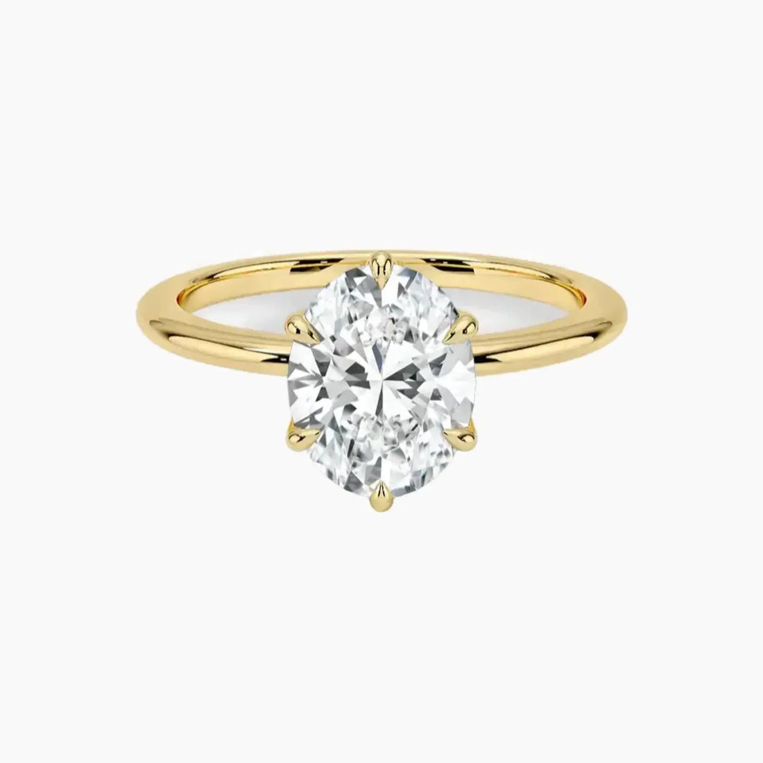 Faye Oval Solitaire 2.5 Carat Lab Grown Diamond Engagement Ring in 18K Rose Gold
