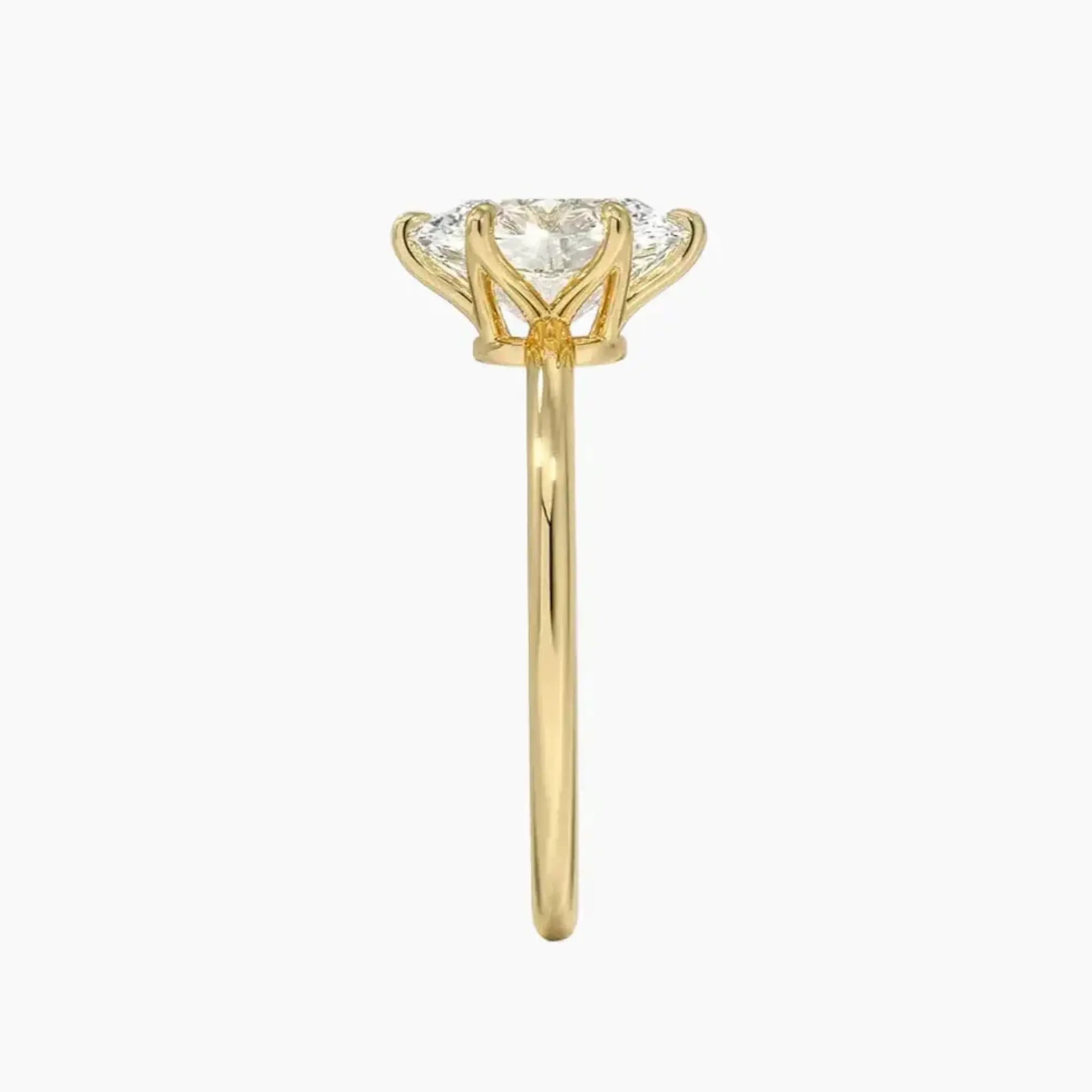 Faye Oval Solitaire 1.5 Carat Lab Grown Diamond Engagement Ring in 14K Yellow Gold