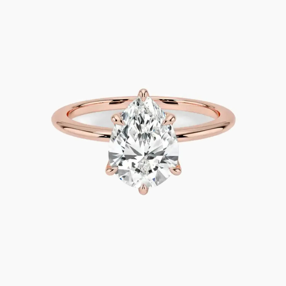 Faye Pear Solitaire 2 Carat Lab Grown Diamond Engagement Ring in 14K Yellow Gold
