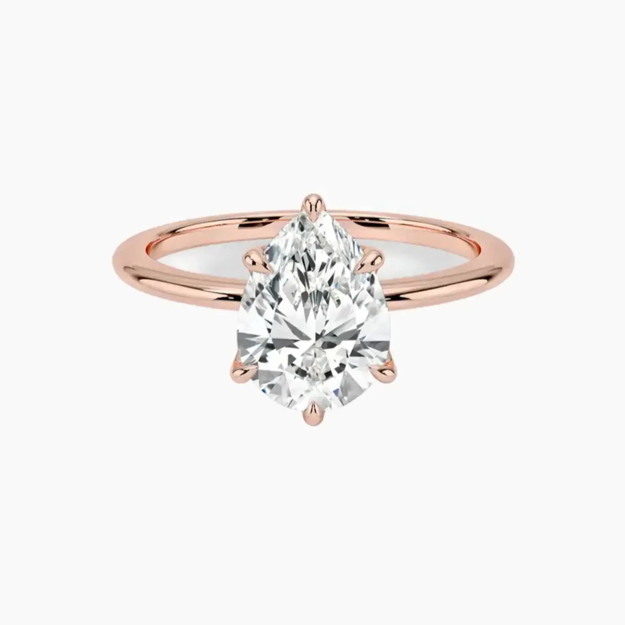 Faye Pear Solitaire 2 Carat Lab Grown Diamond Engagement Ring in 14K White Gold