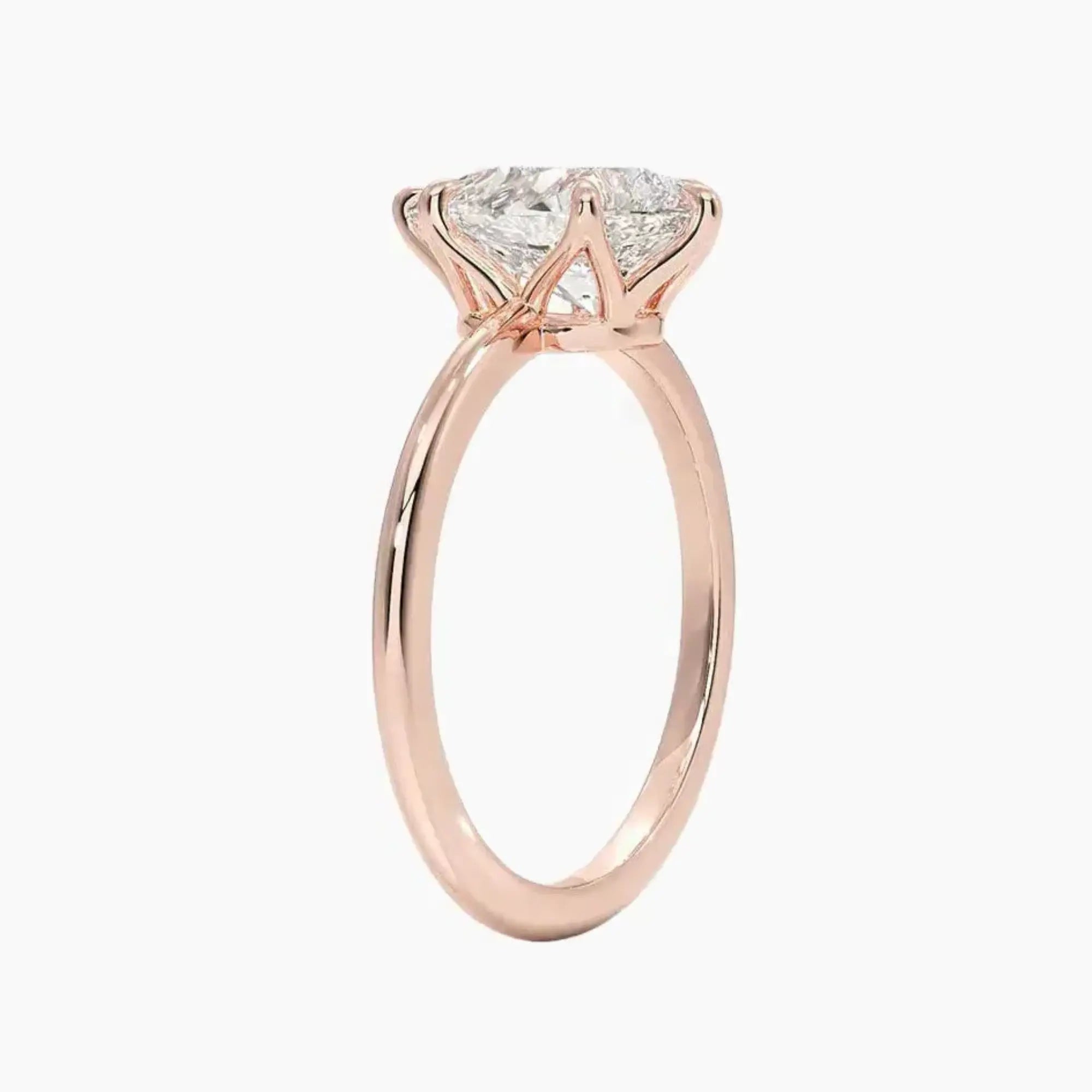 Faye Pear Solitaire 3 Carat Lab Grown Diamond Engagement Ring in 18K White Gold