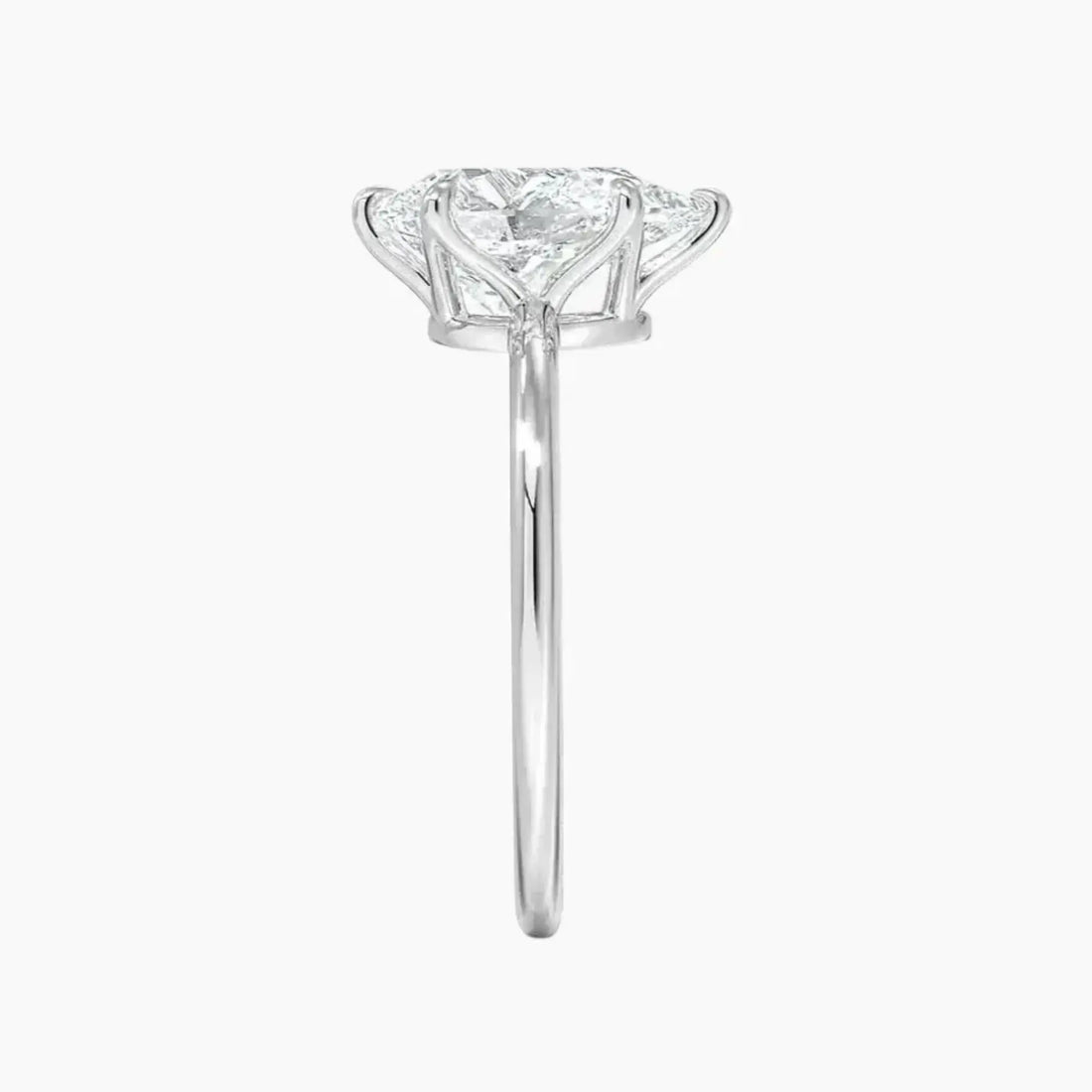 Faye Pear Solitaire Diamond Ring Setting in 18K White Gold