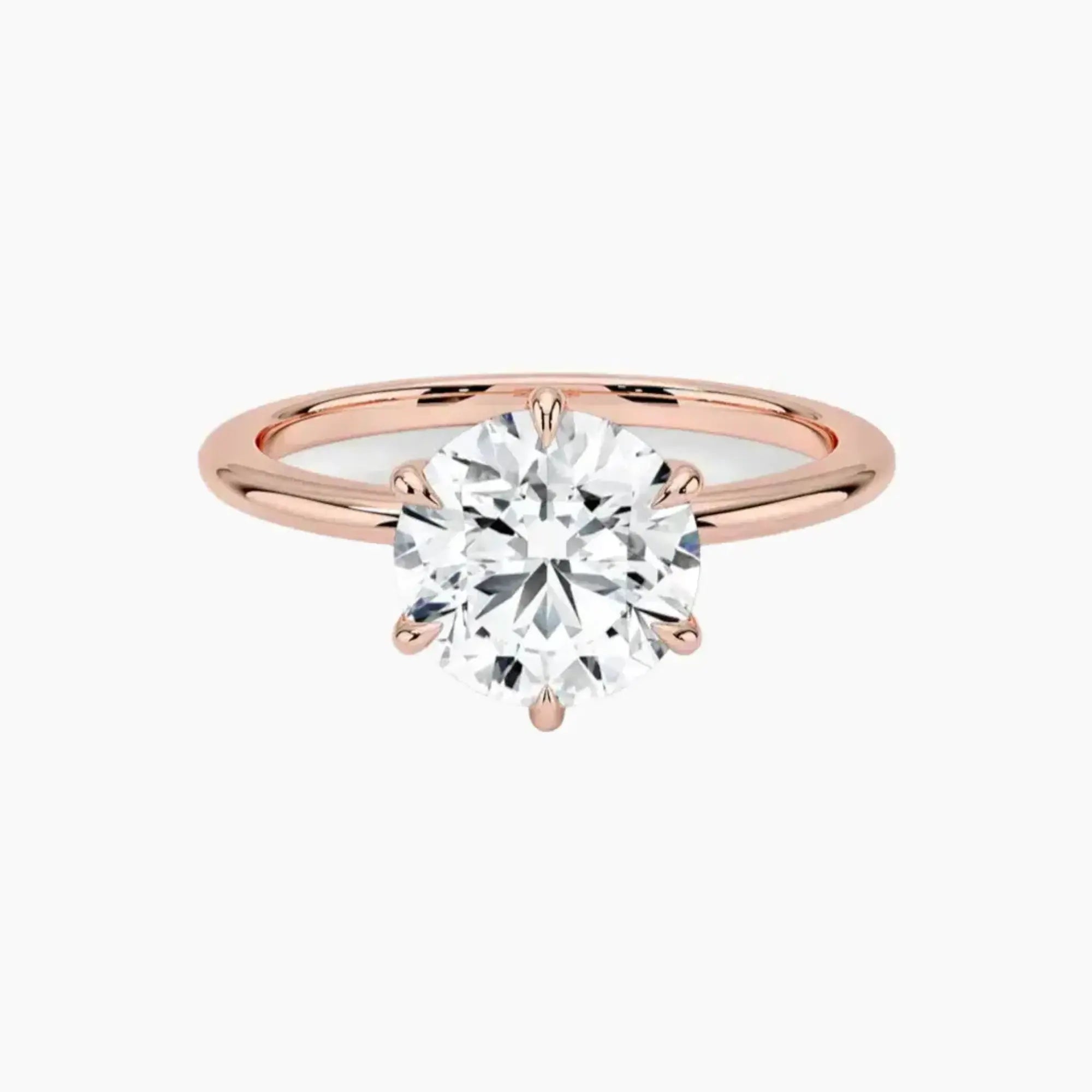 Faye Round Solitaire 1 Carat Lab Grown Diamond Engagement Ring in 18K Yellow Gold