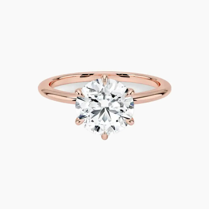 Faye Round Solitaire 2.5 Carat Lab Grown Diamond Engagement Ring in 18K Rose Gold