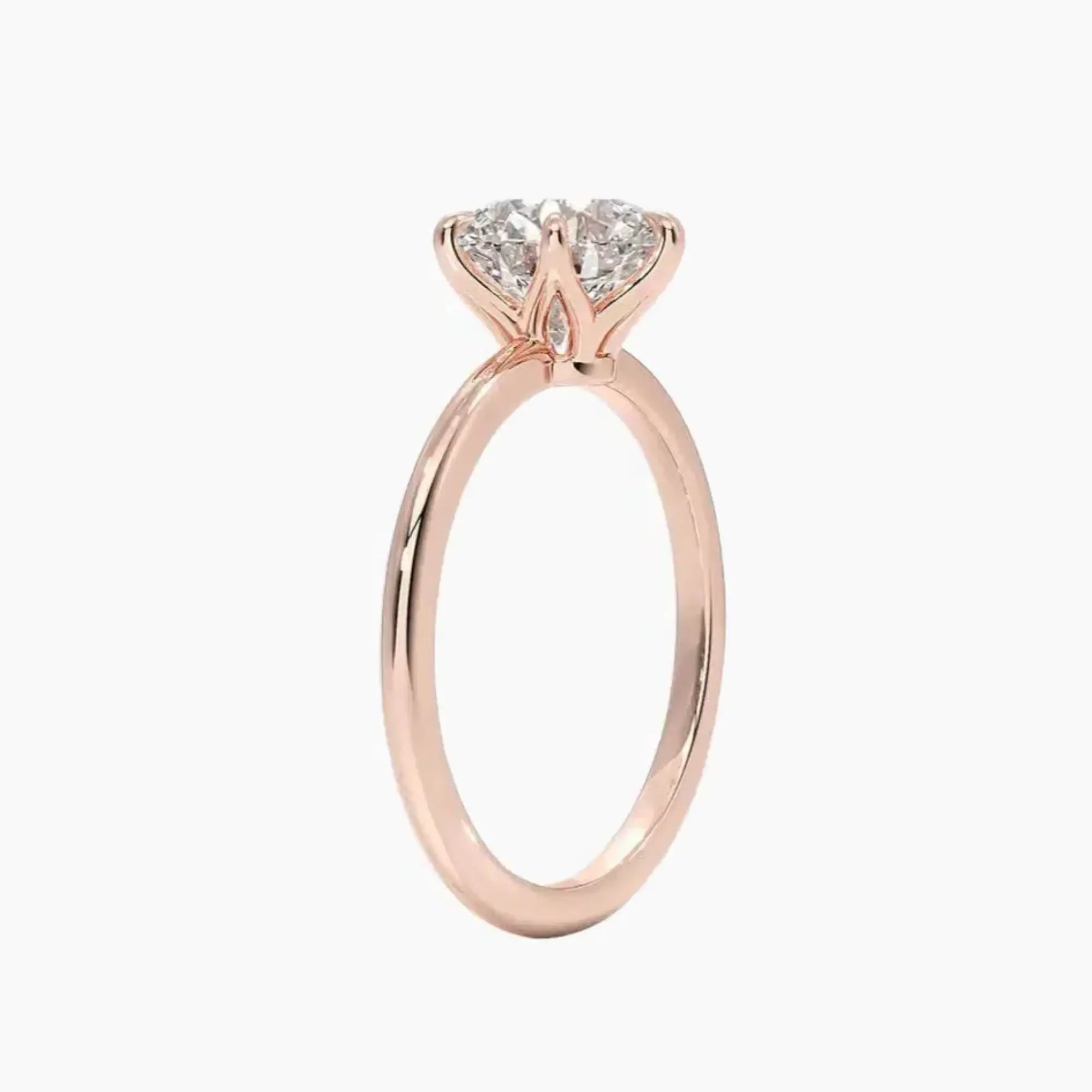 Faye Round Solitaire 1 Carat Lab Grown Diamond Engagement Ring in 18K Yellow Gold