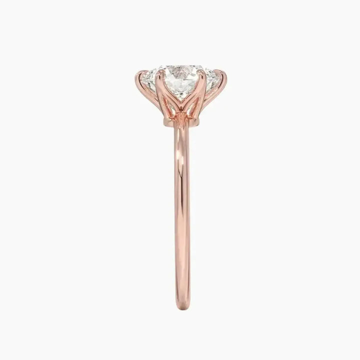 Faye Round Solitaire 3 Carat Lab Grown Diamond Engagement Ring in 18K White Gold