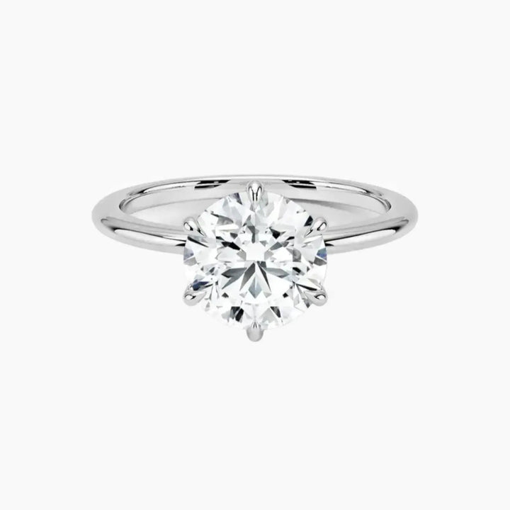 Faye Round Solitaire 1.5 Carat Lab Grown Diamond Engagement Ring in 14K White Gold