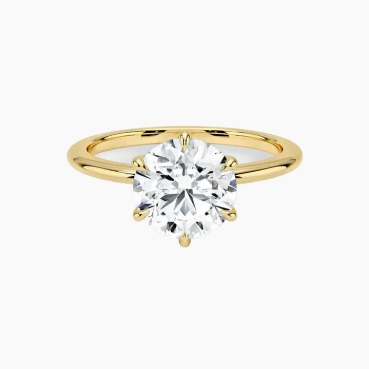 Faye Round Solitaire 1.5 Carat Lab Grown Diamond Engagement Ring in 18K Yellow Gold