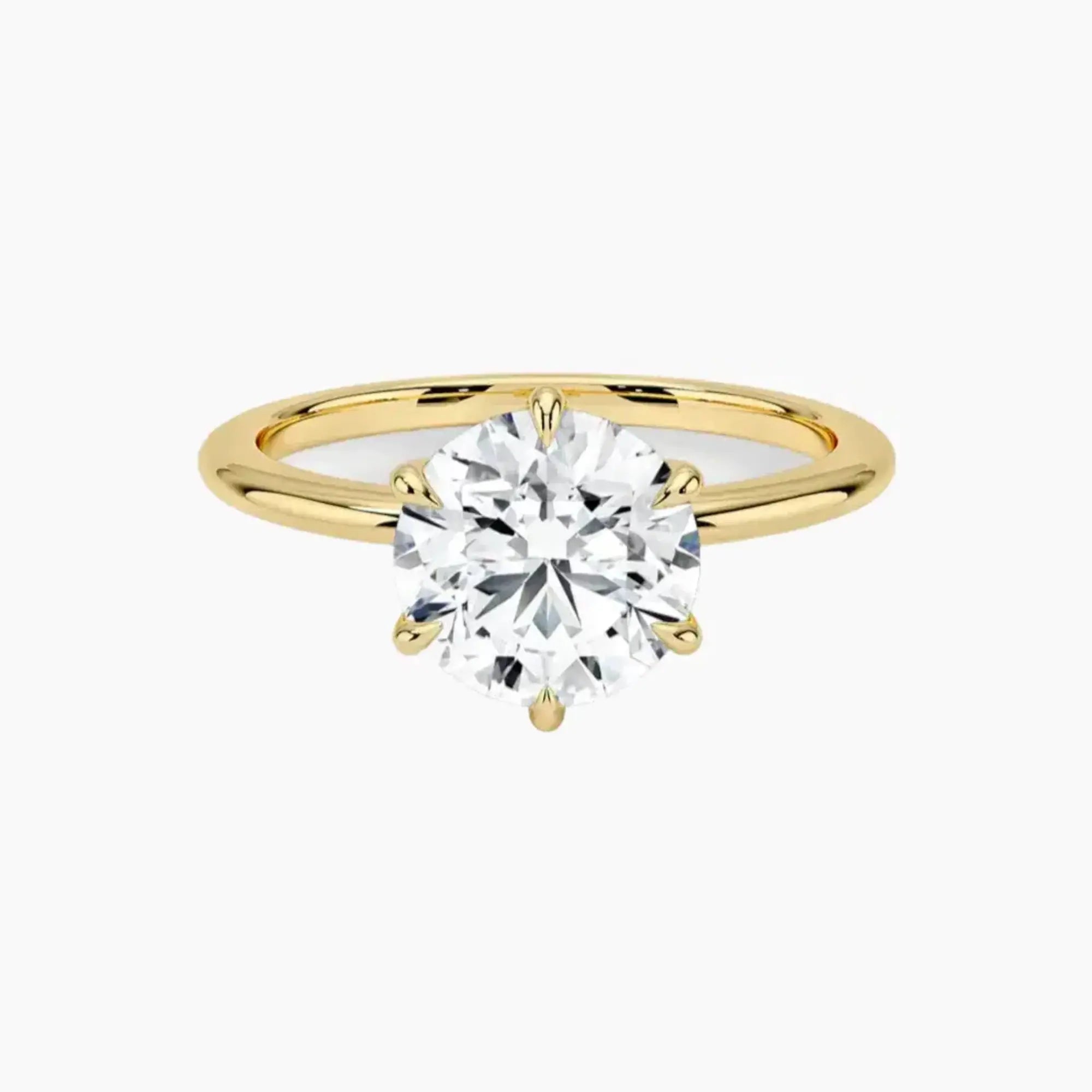 Faye Round Solitaire 1 Carat Lab Grown Diamond Engagement Ring in 18K Rose Gold