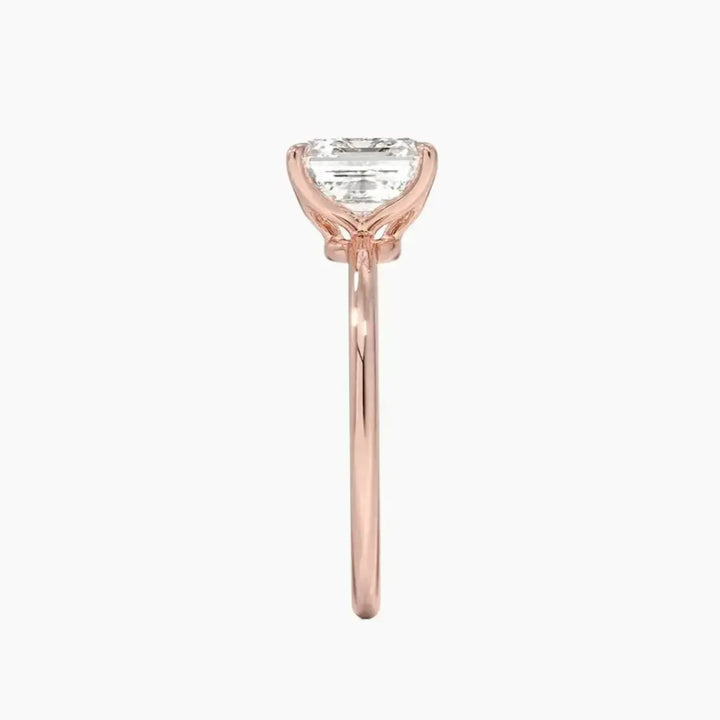 Brielle Asscher Solitaire 3 Carat Lab Grown Diamond Engagement Ring in 18K White Gold