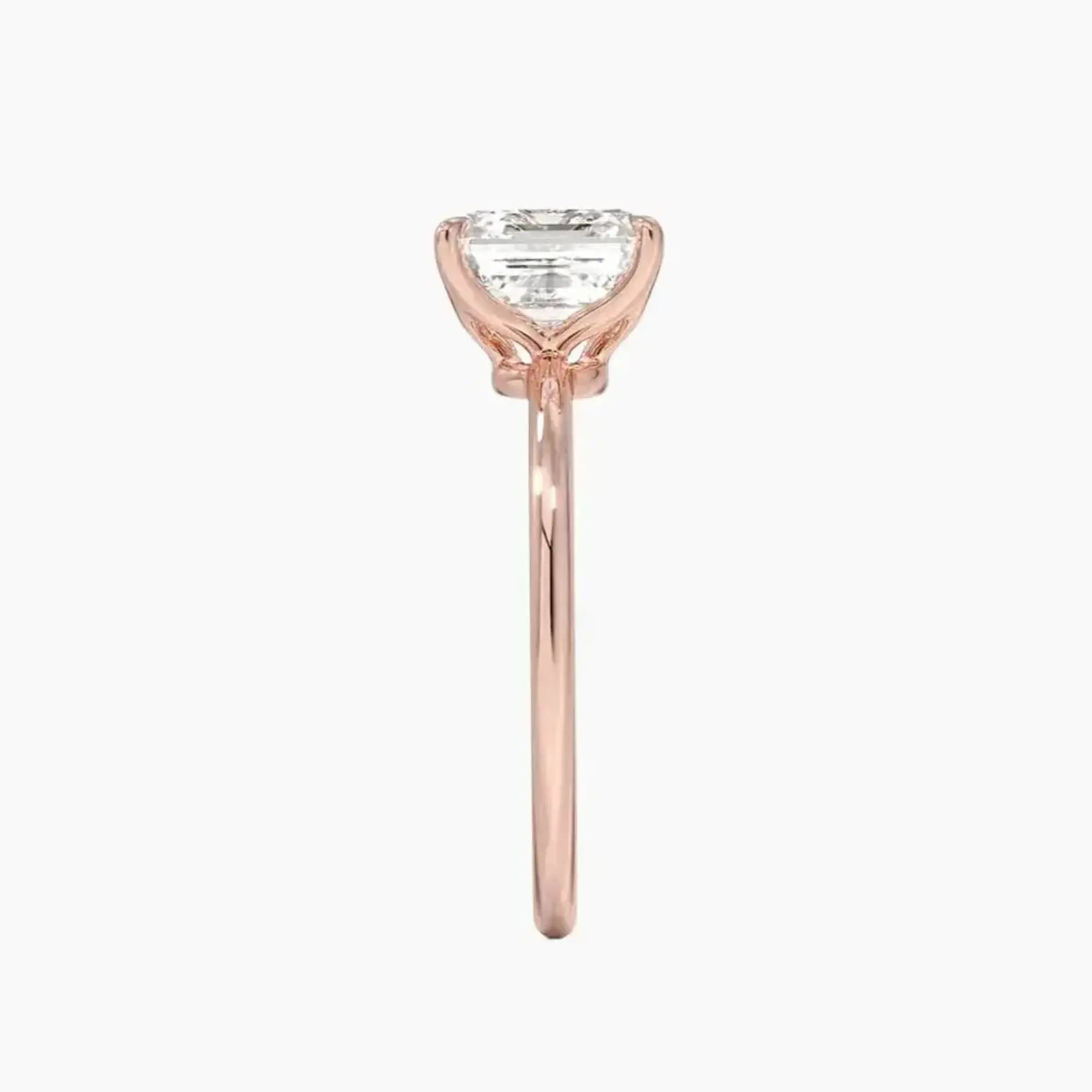 Brielle Asscher Solitaire 1 Carat Lab Grown Diamond Engagement Ring in 14K Rose Gold