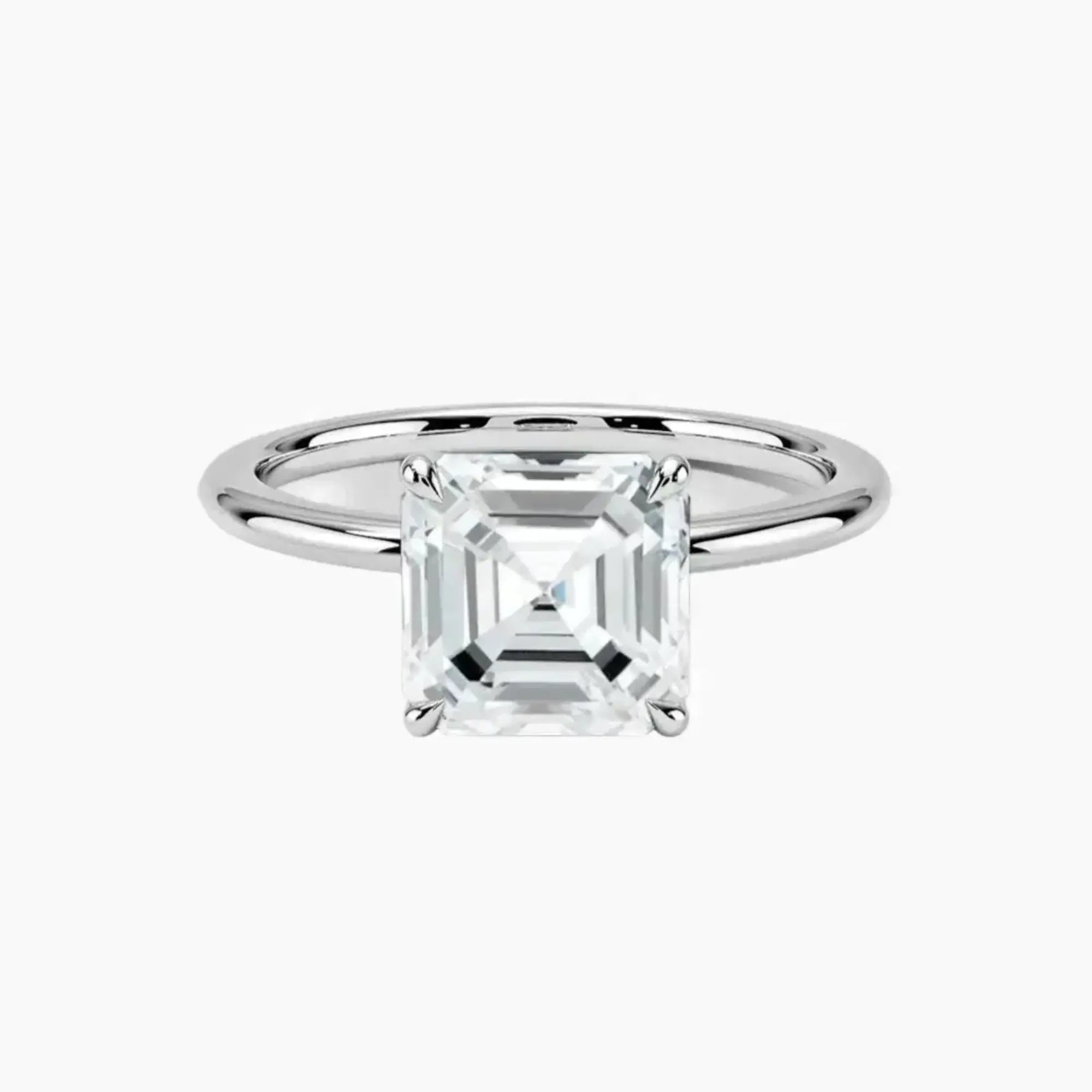 Brielle Asscher Solitaire 3 Carat Lab Grown Diamond Engagement Ring in 14K Rose Gold