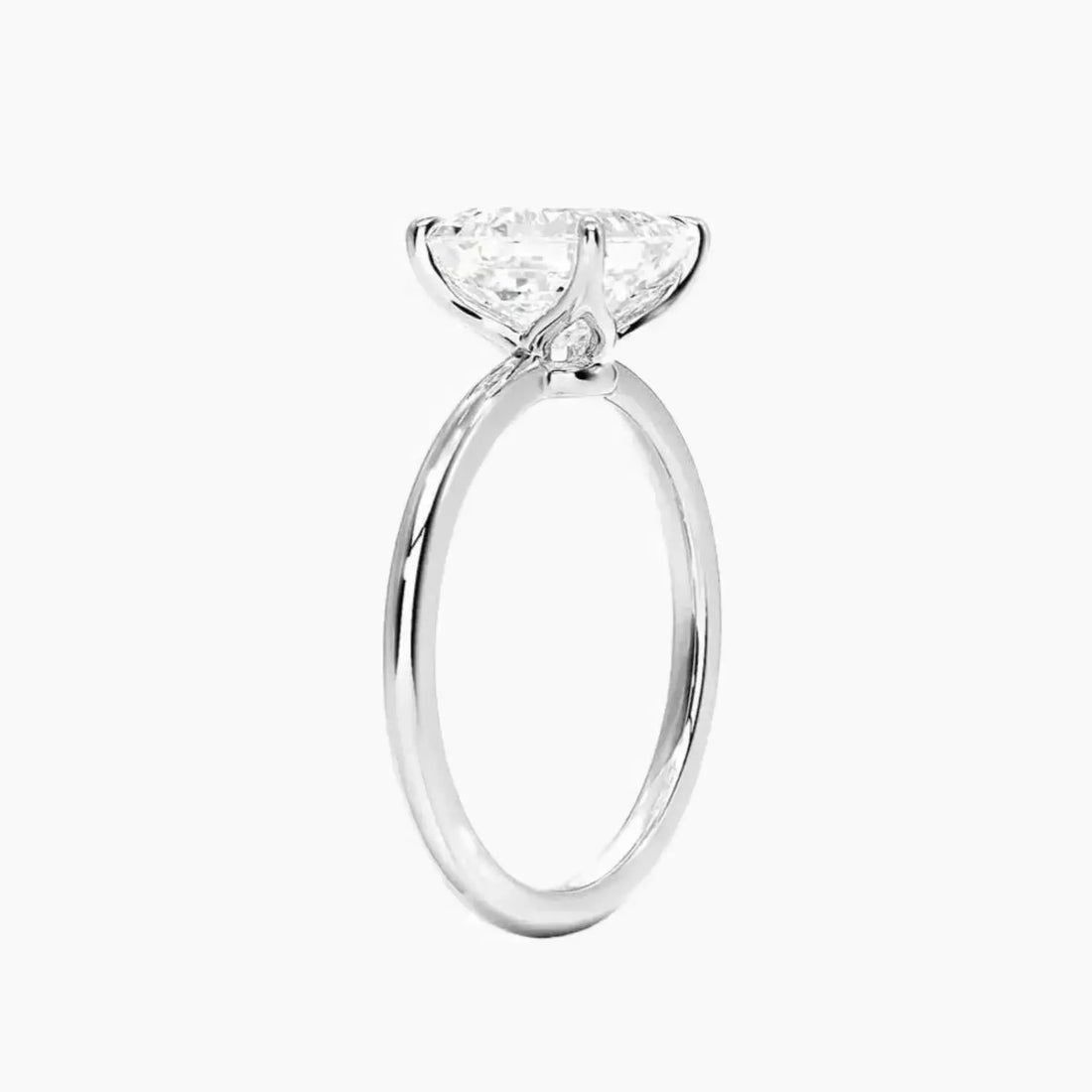 Brielle Asscher Solitaire 1 Carat Lab Grown Diamond Engagement Ring in 14K White Gold