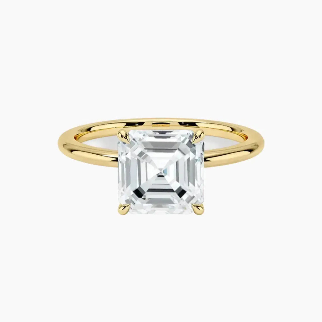 Brielle Asscher Solitaire Diamond Ring Setting in 18K Yellow Gold