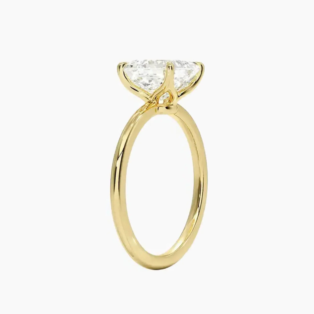 Brielle Asscher Solitaire 1.5 Carat Lab Grown Diamond Engagement Ring in 14K White Gold