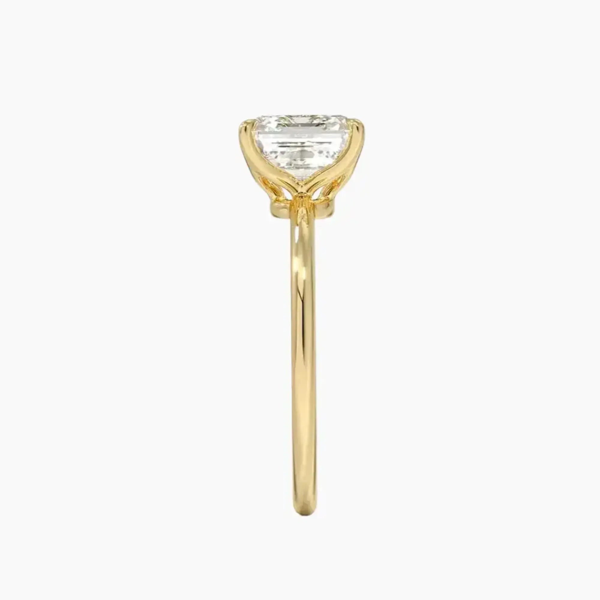 Brielle Asscher Solitaire 2 Carat Lab Grown Diamond Engagement Ring in 14K Yellow Gold