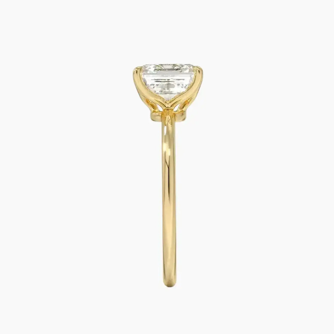Brielle Asscher Solitaire 3 Carat Lab Grown Diamond Engagement Ring in 14K Yellow Gold