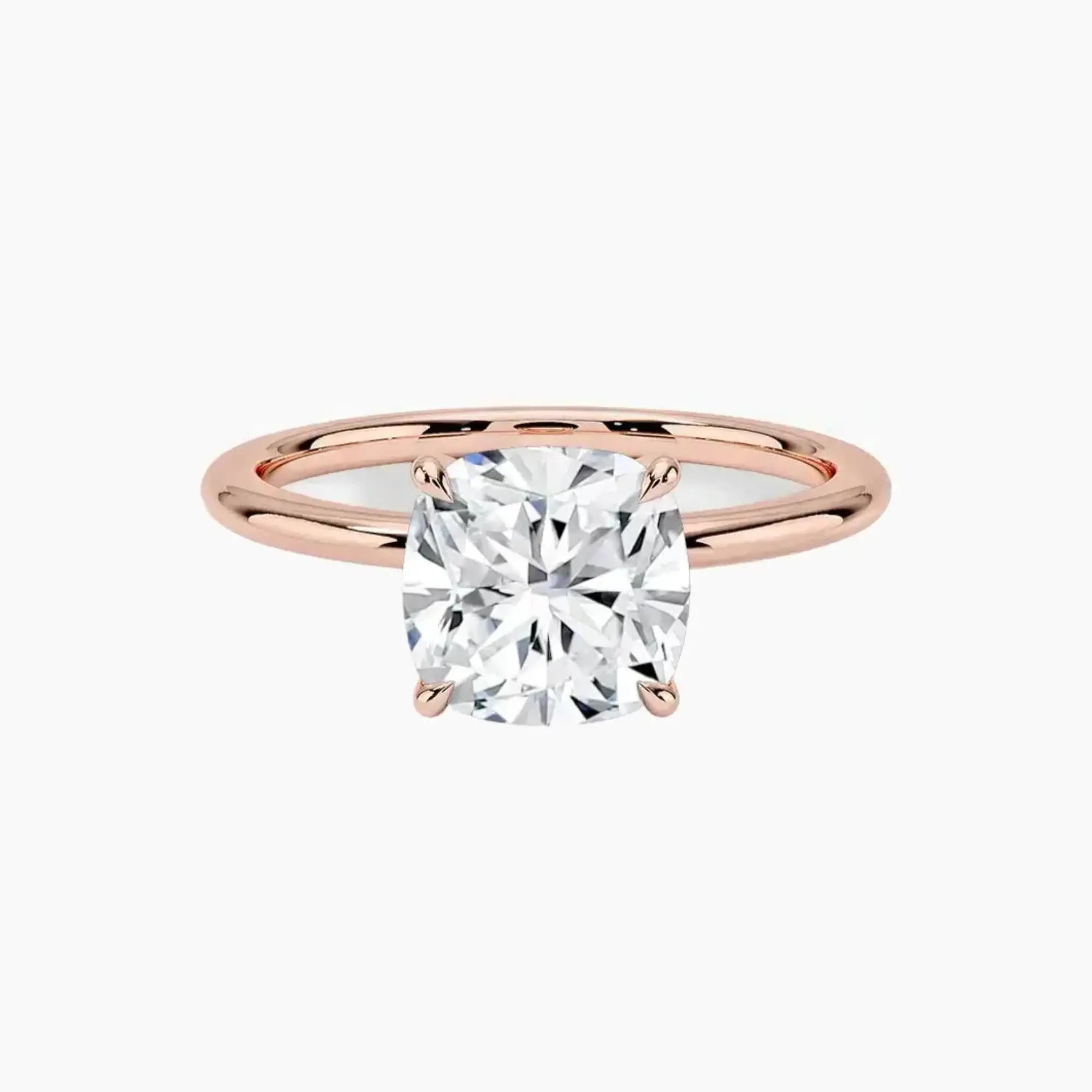 Brielle Cushion Solitaire Diamond Ring Setting in 18K Yellow Gold