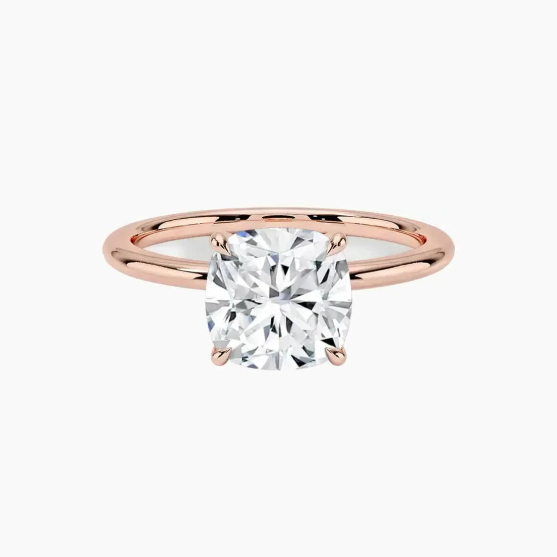 Brielle Cushion Solitaire Diamond Ring Setting in 18K Yellow Gold