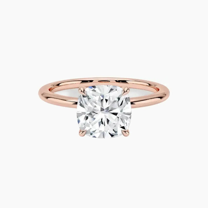Brielle Cushion Solitaire 2.5 Carat Lab Grown Diamond Engagement Ring in 14K Rose Gold